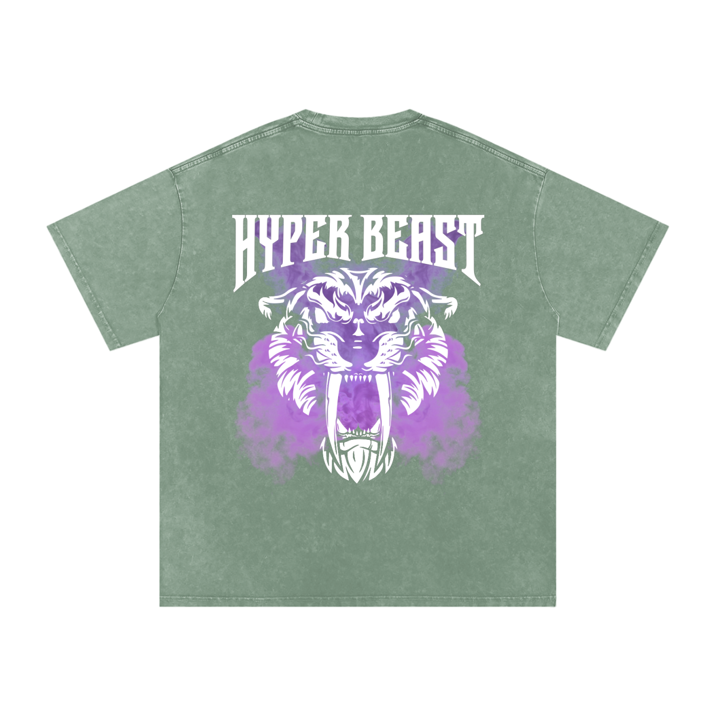 Acid Wash Oversize T-Shirt - 250 GSM (Purple smoke F+B)