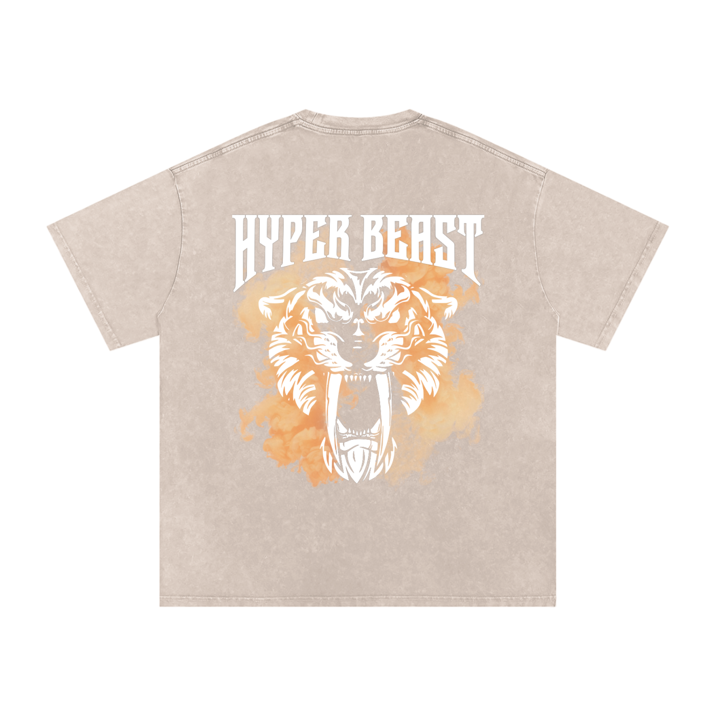 Acid Wash Oversize T-Shirt - 250 GSM (orange smoke F+B)