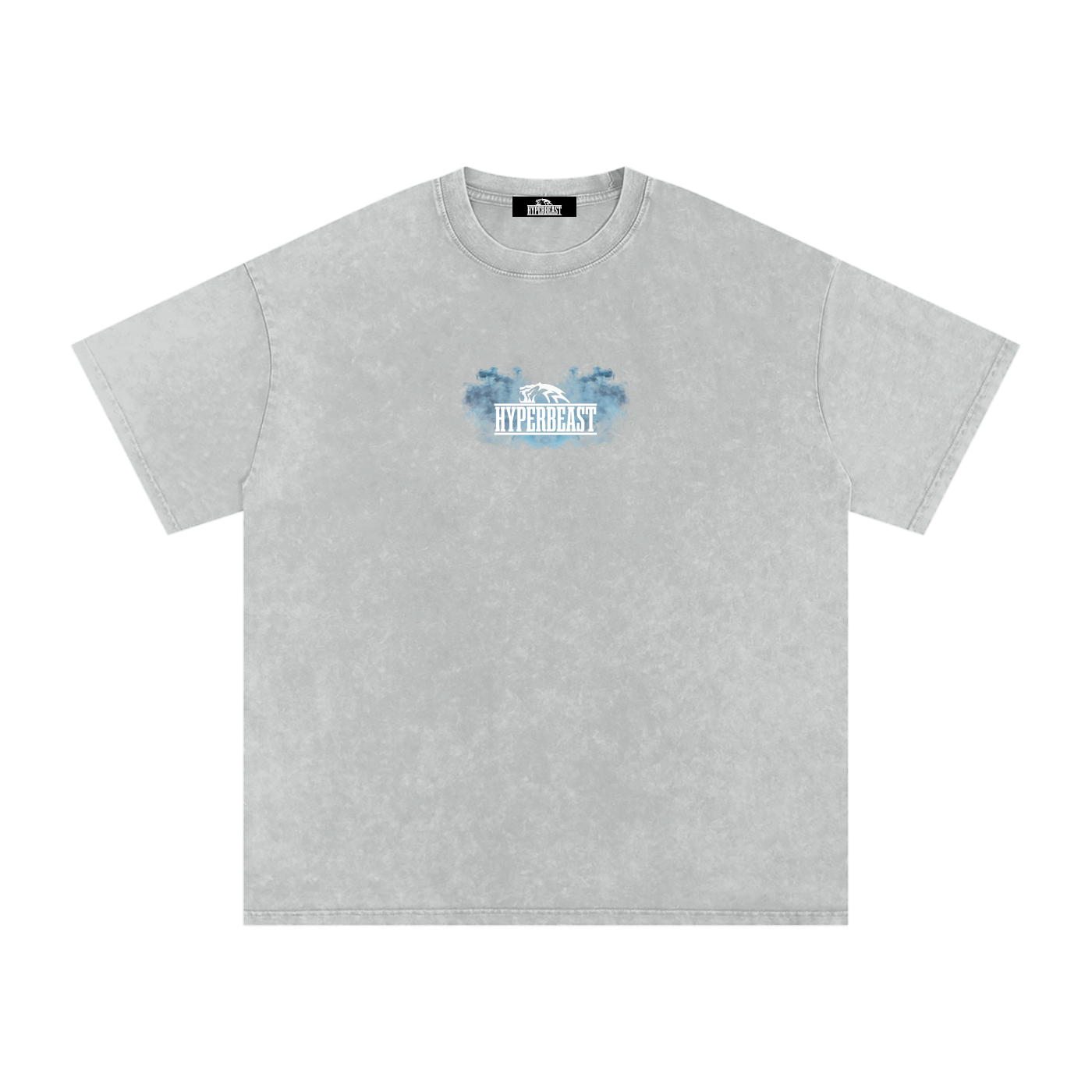 Acid Wash Oversize T-Shirt - 250 GSM (blue smoke F+B)