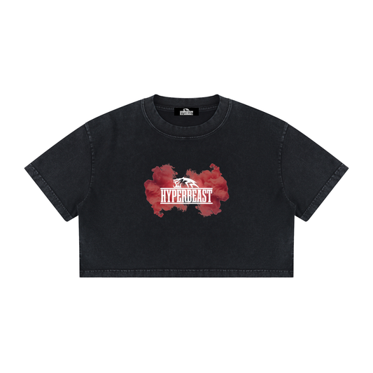 Women's Mineral Wash Cotton Crop T-Shirt