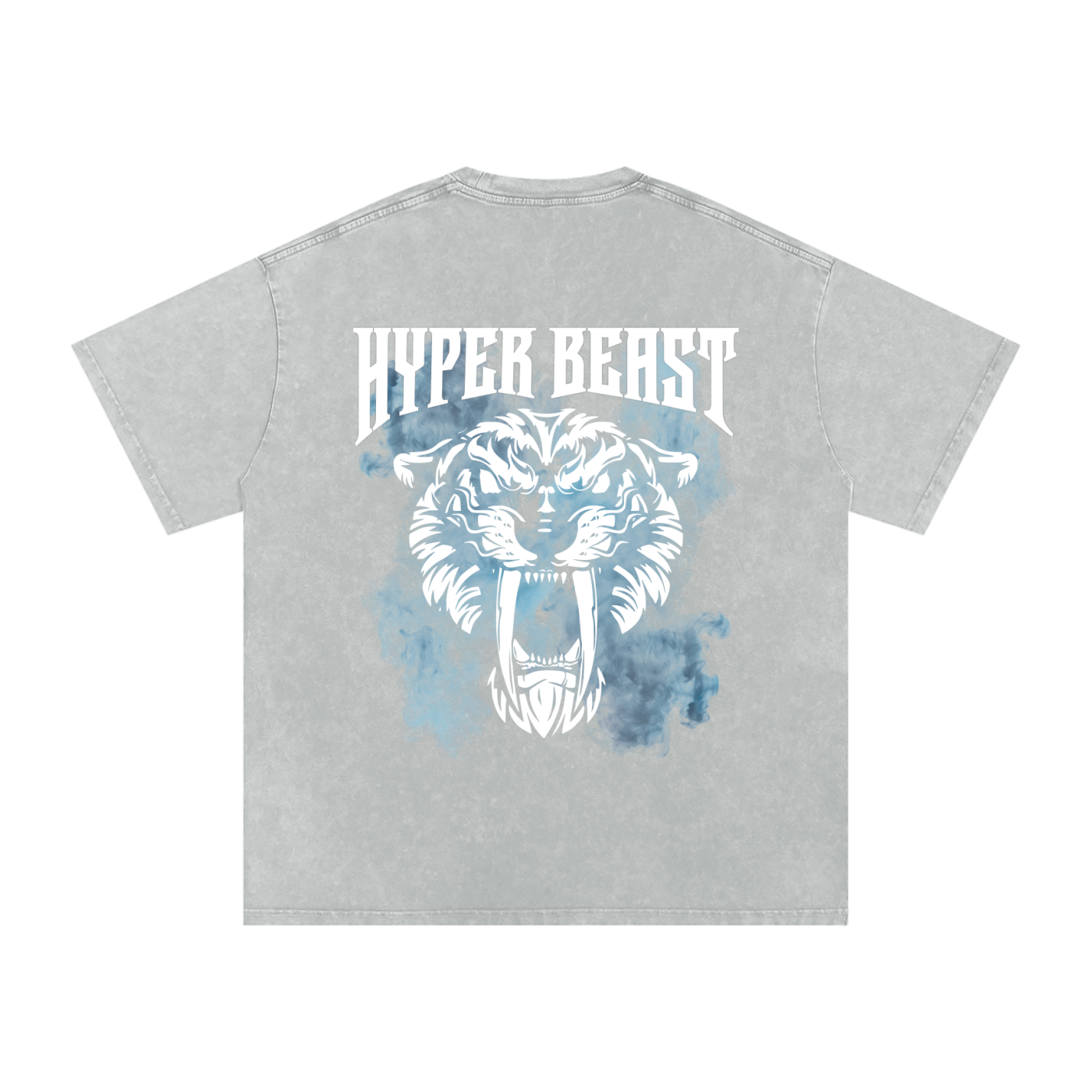 Acid Wash Oversize T-Shirt - 250 GSM (blue smoke F+B)