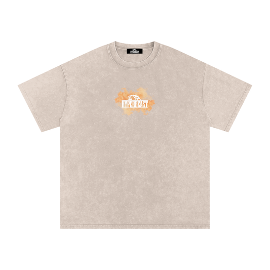 Acid Wash Oversize T-Shirt - 250 GSM (orange smoke F+B)